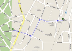 Fußweg vom Bahnhof zur Kirche Fußweg vom Bahnhof zur Kirche